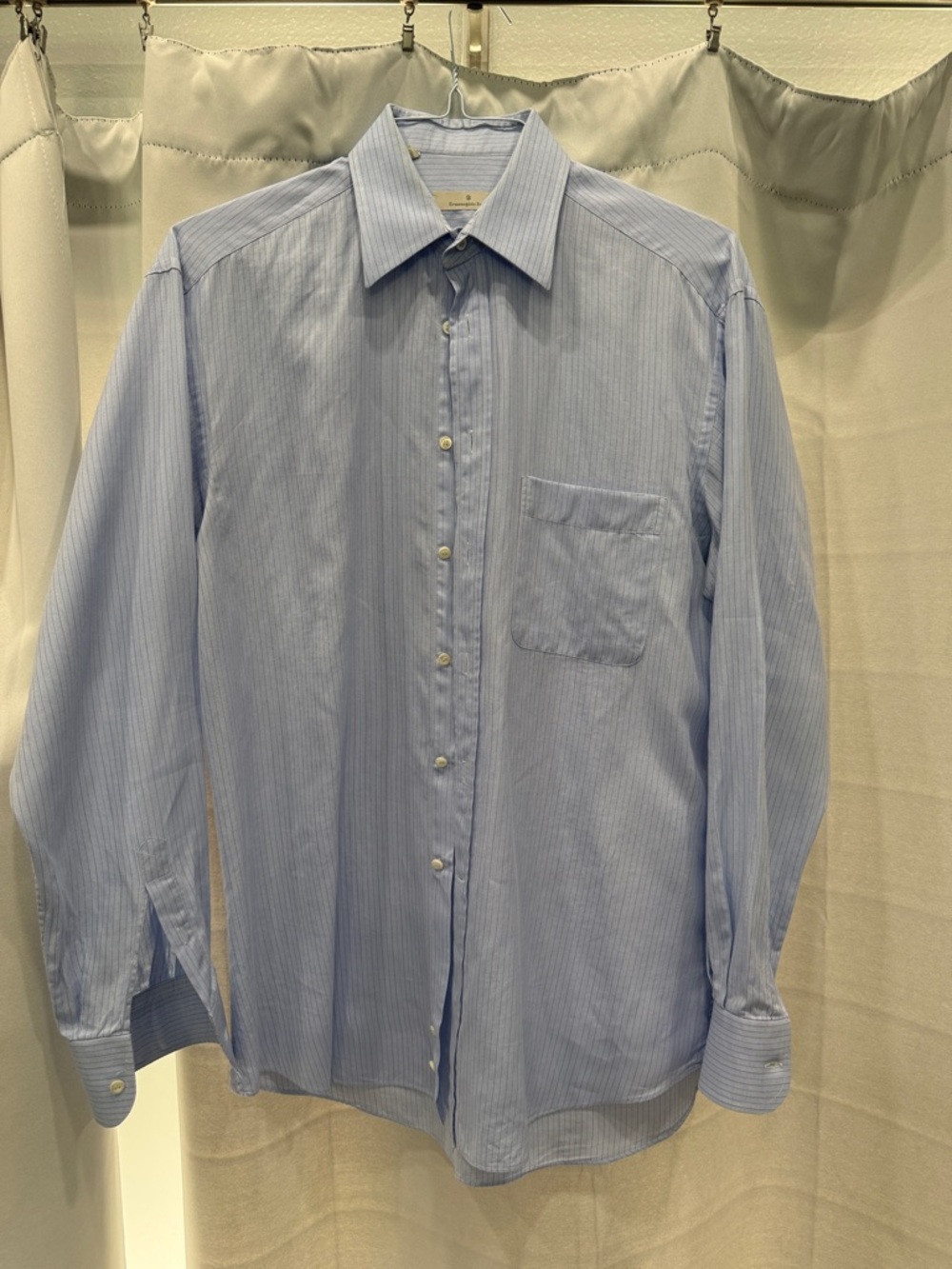 Ermenegildo Zegna Light Blue Pinstripe Dress Shirt